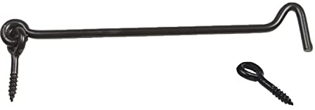 Amig - Aldabilla Retenida para Contraventanas Mod.7 - Ø 6 x 150 mm - Anclaje de Seguridad - Evita Golpes y Roturas - De Acero Acabado en Negro