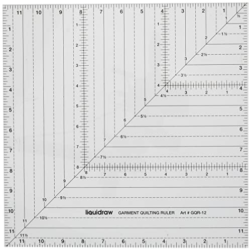 Liquidraw Square Quilting Ruler - 12 x 12 | Acrylic Quilting Square Template | Helpful Sewing Tool with Inch Markings | Helpful In Cutting Squares | Quilting & Sewing Must-Have