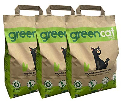 Greencat lettiera per gatti a base d'orzo (3 x 6 litri) tot. 7,20 kg