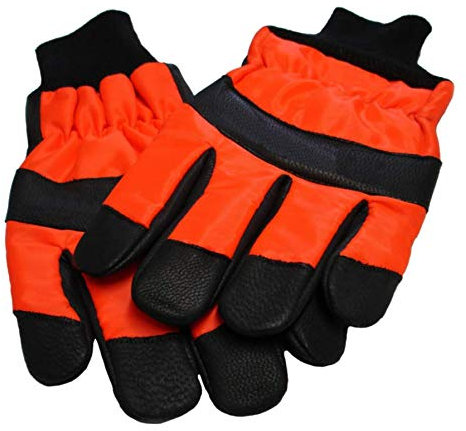 RocwooD Chainsaw Protective Leather Hi-Visibility Gloves Pro Extra Large Size 9 Class 0, 16m/s