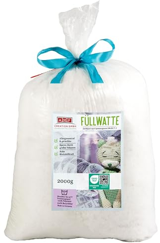 AMF Life Füllwatte, waschbar bis 95 Grad, zertifizierte Qualität, 2000g