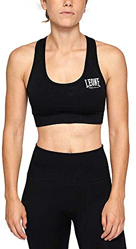 LEONE 1947, Logo Sports Bra Seamless Woman Black S ABX116