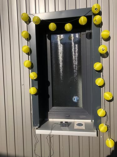 Technik@all Guirlande lumineuse solaire à LED avec 20 lampions jaunes, 7,5 cm, LED blanc froid, 2,85 m de long