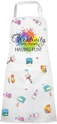 VAMSII Painter Artist Apron Art Teacher Apron Creativity is Intelligence Having Fun Painting Lover Gift Art Student Gifts (having fun Apron)