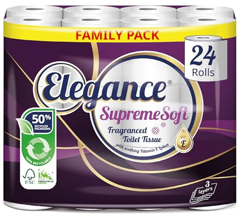 Elegance Supreme Soft Toilet Roll - Bulk Buy (1 Pack x 24 Rolls)