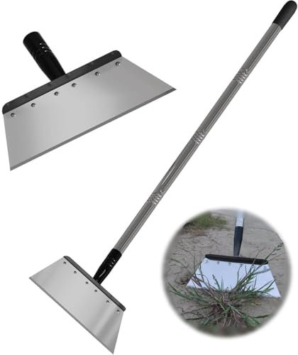 RISETEX Multifunctional Garden Flat Shovel，57 Heavy Duty Stainless Steel Cleaning Tool with Adjustable Handle for Weeding, Lawn Edging, Snow/Ice Removal & Digging, Durable Outdoor Spade & Scraper