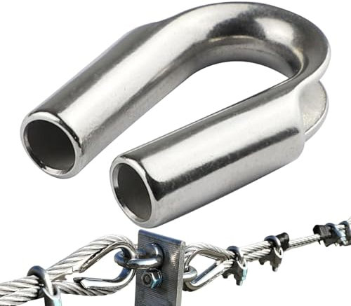 Duroecsain Drahtseilkausche,Drahtseil-Kabelkausche | Kausche aus Edelstahl-Seilrohr - Sicherheitskausche für Drahtseilkabel, Drahtseilkettenkausche, Seilkausche