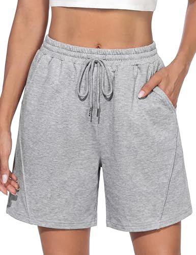 Litherday Pantaloncini Donna Estivi Cotone Shorts Sportivi Pantaloni Corti Shorts da Yoga Donna Sportivi con Tasche per Casa Casu