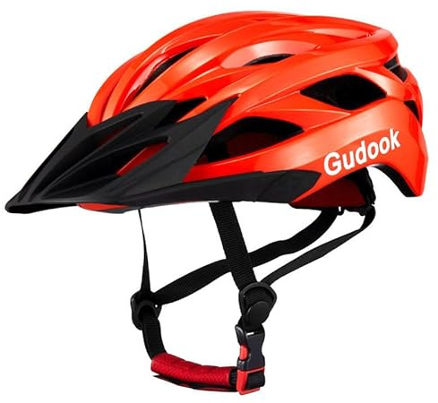 Gudook Casque de vélo Adulte pour Homme - Casque de vélo pour Femme - Certifié léger et réglable avec visière Amovible pour VTT et vélos de Route