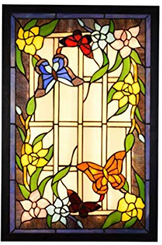 GAUUA Tiffany LED Wall Lamp Butterfly Rectangle Ceiling Light Ultra-Thin Glasses Edge Lighting Accessory For Bedroom Living Room