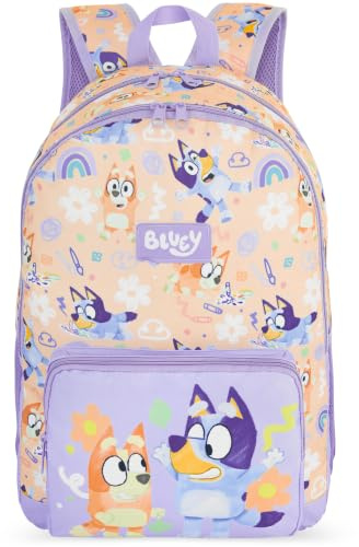 Get Trend Bluey Girls Large Backpack 46cm, Padded Straps School Bag | Travel Sports School Bag, Kids Rucksack Bookbag, Casual Daypack Holiday School Supplies, Gifts for Girls (Multi Bluey)