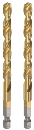 9mm 2pcs Titanium Drill Bits 1/4 Hex Shank M35 High Speed Steel Twist Bit Fully Ground