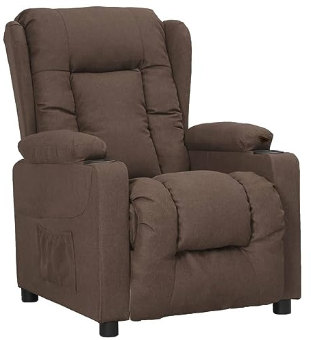Yunovire Relaxfåtölj, brungrått, manuell TV-fåtölj med liggfunktion, justerbart ryggstöd, bekväm vilstol för vardagsrum, sovrum, kontor, 72,5 x 96 x 99,5 cm
