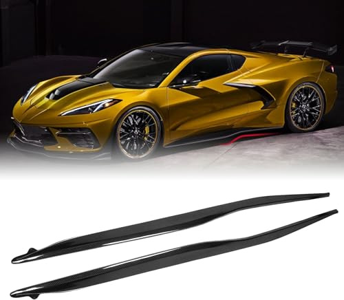 Corvette C7 Side Skirts Compatible with 2014-2019 Corvette C7 Stingray Z06 ZR1 Z51 Grand Sport 2 Door Coupe Extension Side Skirts Replacement for C7 Carbon Fiber