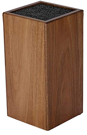 Soporte de hoja de madera de acacia con cerdas, soporte para cuchillos, gran capacidad, estante multifunción para almacenamiento y colocación de cuchillos de cocina