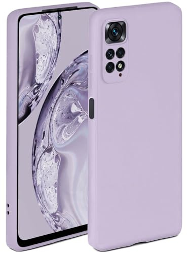 ONEFLOW Mjukt fodral kompatibelt med Xiaomi Redmi Note 11S, fodral av silikon, upphöjd kant för skärmskydd, två lager, mjukt mobiltelefonfodral – matt syren
