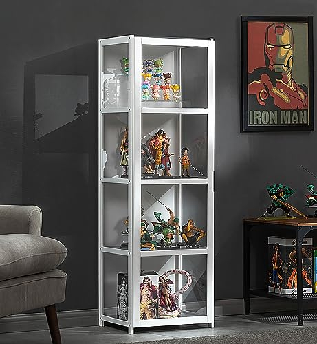 vitrinas para colecciones vitrina expositora vitrina vitrina cristal vitrinas de cristal Marco de bambú natural, la puerta del gabinete está dividida, sellada y a prueba de polvo, fácil de instalar y