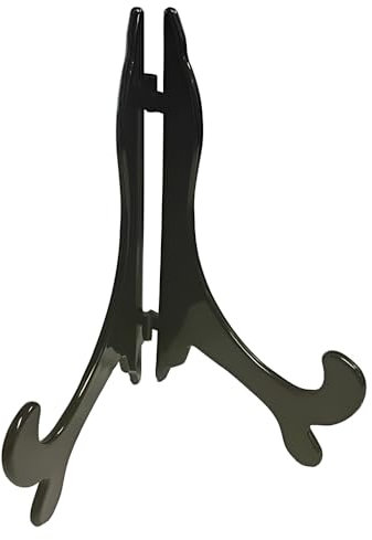 Concept4u 6 x Black Plastic Display Plate Stand for 10 - 18 Inch Plates Folding Extra Large Plate Holder Photo Frame Stand Ideal for Albums, Menus, Wedding, Tables, Birthday, Home Decoration