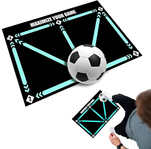 QUSLLIS Fussball Matte - Fussballmatte Training Ballkontrolle, Fussball Trainingszubehör, Turnmatte Kinder Fussball Matte, Rutschfeste Trainingsmatte - Schwarz