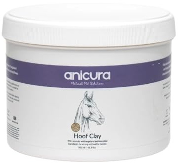 Anicura Hoof Clay for Horses – Antimicrobial & Antifungal Hoof Care, Prevents Thrush & Mud Fever, Promotes Hoof Strength, Cooling & Anti-Inflammatory Formula, 500g