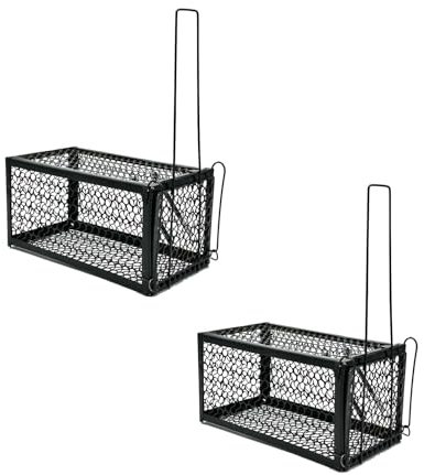 Trappola per topi vivi riutilizzabile. Affidabile e sicura per roditori ed altri piccoli animali sevatici. Confezione da 2pz. NO veleno. Cattura gli animali vivi per poi rimetterli in libertà.