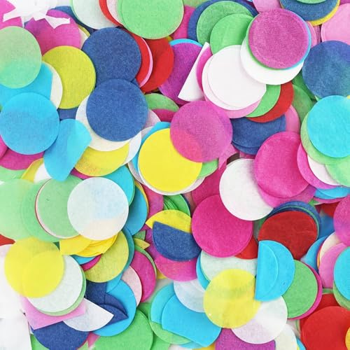 7200 Confeti Grandes (60 g) – Redondos y Multicolor(2,5 cm) – Confeti Carnaval para Cumpleaños, Bodas, Tartas y Decoraciones de Fiesta, Papel Picado Papelillos Carnaval