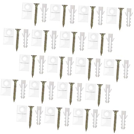 Holibanna 50sets Mirror Brackets for Wall Plastic Mirror Holder Hanging Kit Indoor Outdoor