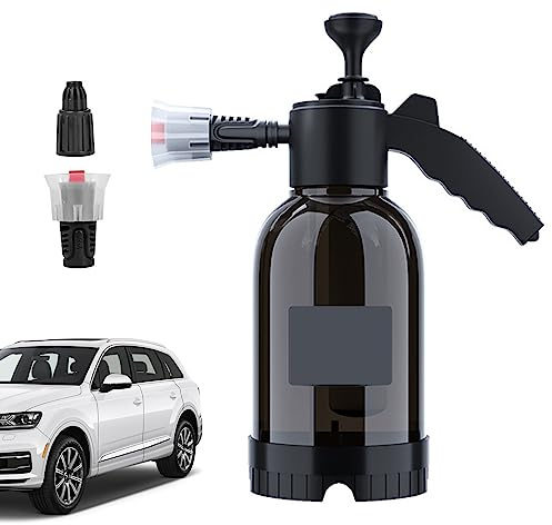 EUVAROMEX Car Foam Sprayer Watering Lance Sprayer 2L Snow Foam Sprayer Acid and Alkali Corrosion-Resistant Pump Action Pressure Sprayer Bottles for Cleaning, Car Washing Black with Scale/3540