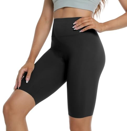 VanKee Pantalones Cortos Mujer Deporte, Cintura Alta Costuras Mallas Cortas