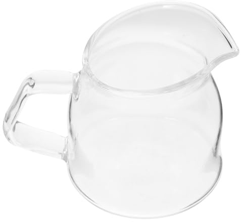 TOVINANNA Bricco di Vetro per Latte e Caffè Espresso 100ml, Brocca per Panna e Salsa Trasparente Manico Ergonomico, Adatto per Casa, Ristorante e Caffetteria