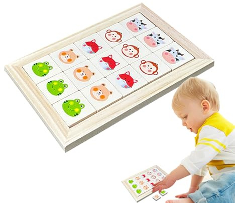 Dreuhuing Slide Puzzle | Wooden Animal Learning Toy - Funny Puzzle Board Game | for Adults Kids Boy Girls Travel Party Favors Stocking Stuffers Home Travel