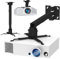 ABIS Universal Wall/Ceiling Projector Mounting Bracket Kit - 15o Tilt Flexible Wall Installation Bracket - 43-65 cm Projector Stand Holds 15kg - Adjustable Head Projector Hanging Kit for Home & Office