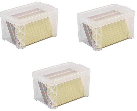 Advantus 40307 Super Stacker 3 x 5 Index Card Box, Clear, 3 Boxes (40307)