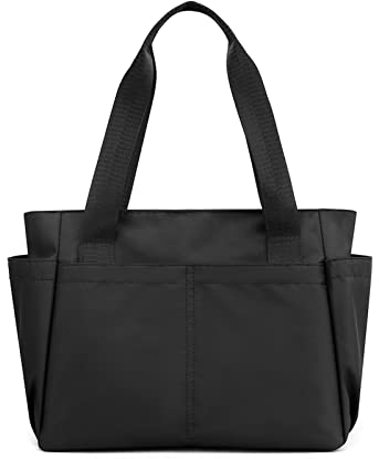 PORRASSO Schultertasche Nylon Handtasche Damen Hobotasche Tote Shopper Henkeltasche für Schule Reisen Arbeit Täglicher Gebrauch Schwarz