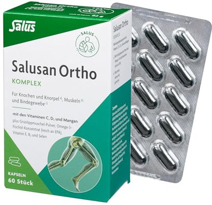 Salus - Salusan Ortho Komplex-Kapseln - 1x 60 Stück (82g) – mit Vitamin C, D, E, Selen und Mangan - für Knochen und Knorpel, Muskeln und Bindegewebe