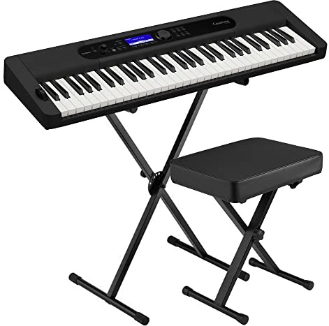 Casio CT-S400 Casiotone 61-Key Electric Piano Keyboard Kit with Stand and Bench - Black