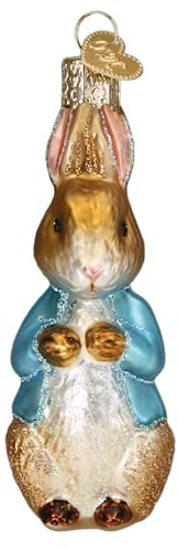 Old World Christmas Peter Rabbit Glass Blown Ornament for Christmas Tree, Handcrafted Holiday Decoration, Peter Rabbit Collection