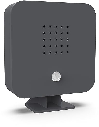 Northpoint Natur Soundbox Vogel, Gesang, Vogelzwitscher Box Bewegungsmelder Vogelgeräusch Licht Wiederaufladbar mit Wandhalterung Anthrazit eckig