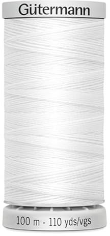 Gütermann Garn M782 Extra stark sytråd polyester 100 m symaskingarn för alla kraftigt stressade sömmar (vit)