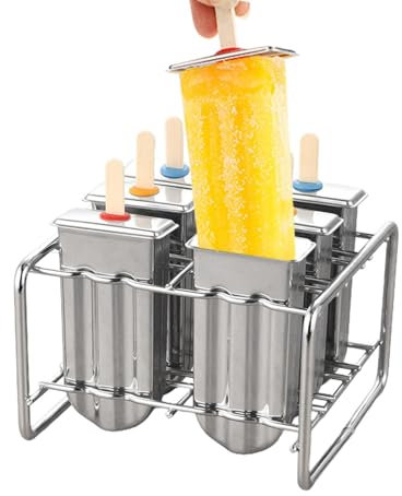 Molde de hielo de acero inoxidable, moldes de hielo de acero inoxidable | Molde de helado - Molde de helado con 100 palos, molde de hielo de acero inoxidable de 6 piezas, molde de hielo a base de