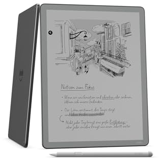 Amazon Kindle Scribe Without Front Light 16 GB (newest generation) — 11 paper-like display — Thinner, lighter, faster — Write in the built-in notebook, documents and books