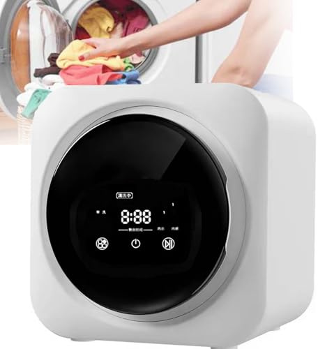 Lavadora de pared, minilavadora de 3,5 l, tambor de acero inoxidable, panel táctil LED, múltiples modos de lavado, sistema anticaída inteligente para ropa pequeña, ropa interior y calcetines