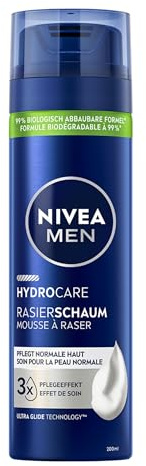 NIVEA MEN HydroCare Rasierschaum (200 ml), Schutz und Pflege für eine sanfte Rasur, hautschonender Rasierschaum für Männer mit Aloe Vera und Panthenol