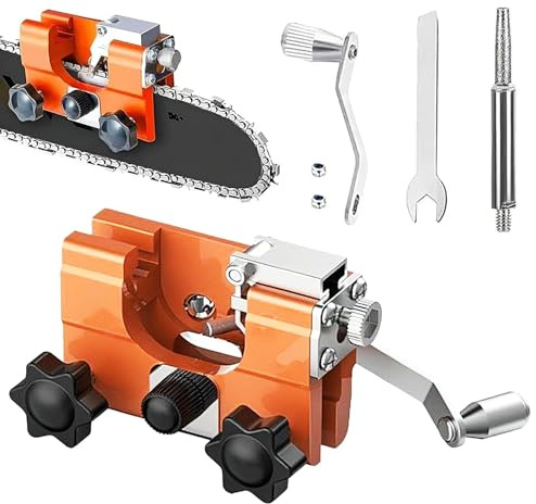 Plantilla de Afilado de Motosierra, Kit De Afilador De Motosierra, Afilador Cadena Motosierra Portátil, Herramienta para afilar cadenas, Manivela Afilador de Motosierra, para Leñadores y Jardineros