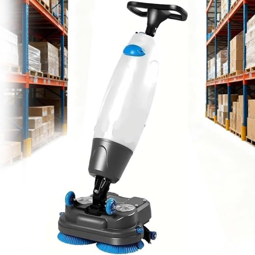 ZXSYYDS Autolaveuse-laveuse électrique Manuelle Haute Performance, Largeur de Nettoyage de 430 mm, sans Fil, idéale pour Les sols carrelés, parquetés et moquettés dans Les Grands espaces White