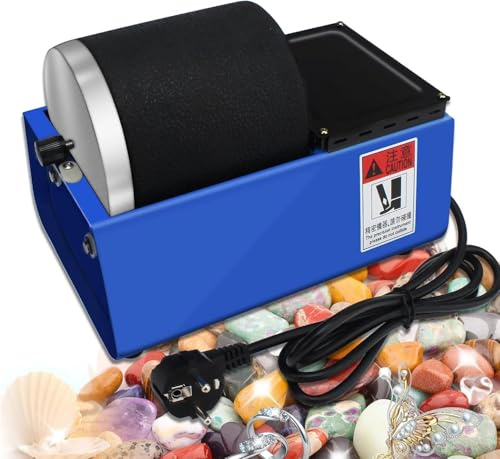 Electric Rock Tumbler Machine for Gemstones and Crystals - Professional Rotary Polisher Kit with Leakproof Rubber Barrel and Durable Motor, Silent Operation