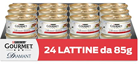 GOURMET Diamant Cibo Umido per Gatti Adulti Filettini con Vitello 24 Lattine da 85g