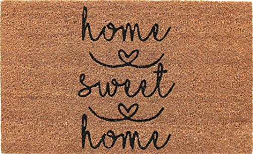 Coco&Coir Door Mat | Indoor | Natural Coir Welcome Mat | Durable Long-Lasting Home Sweet Home Design (45cm x 75cm)