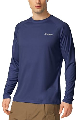 baleaf Men's Long Sleeve Swim Shirts Rash Guard UV Sun Protection SPF T-Shirts UPF 50+ Quick Dry Swimming Fishing Bluish Violet Size L