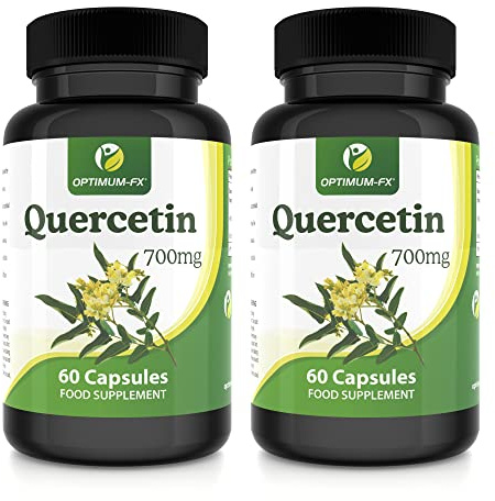 Quercetin 700mg Capsules Not Tablets High Strength Naturally High in Bioflavenoids – 60 Capsules